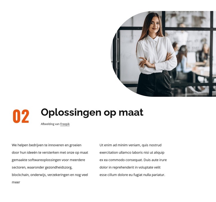 Oplossingen op maat HTML-sjabloon