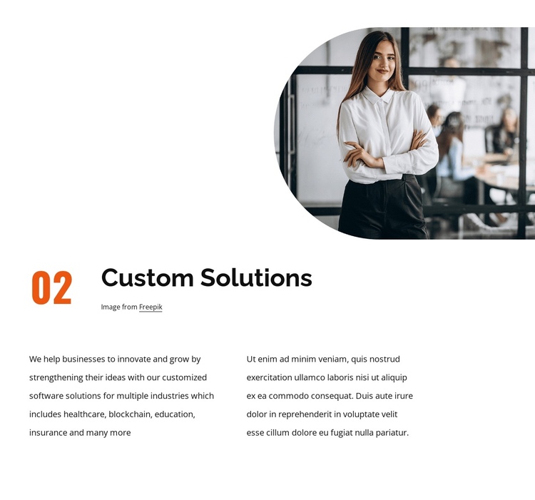 Custom solutions One Page Template