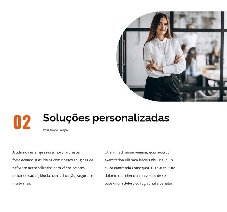 Soluções personalizadas Modelo HTML