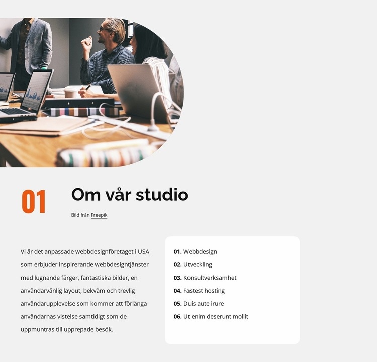 Om kreativ designstudio HTML-mall
