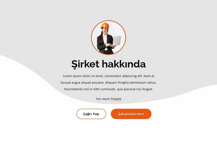 İki düğmeli blok Web sitesi tasarımı