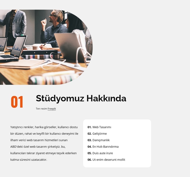 Yaratıcı tasarım stüdyosu hakkında WordPress Teması