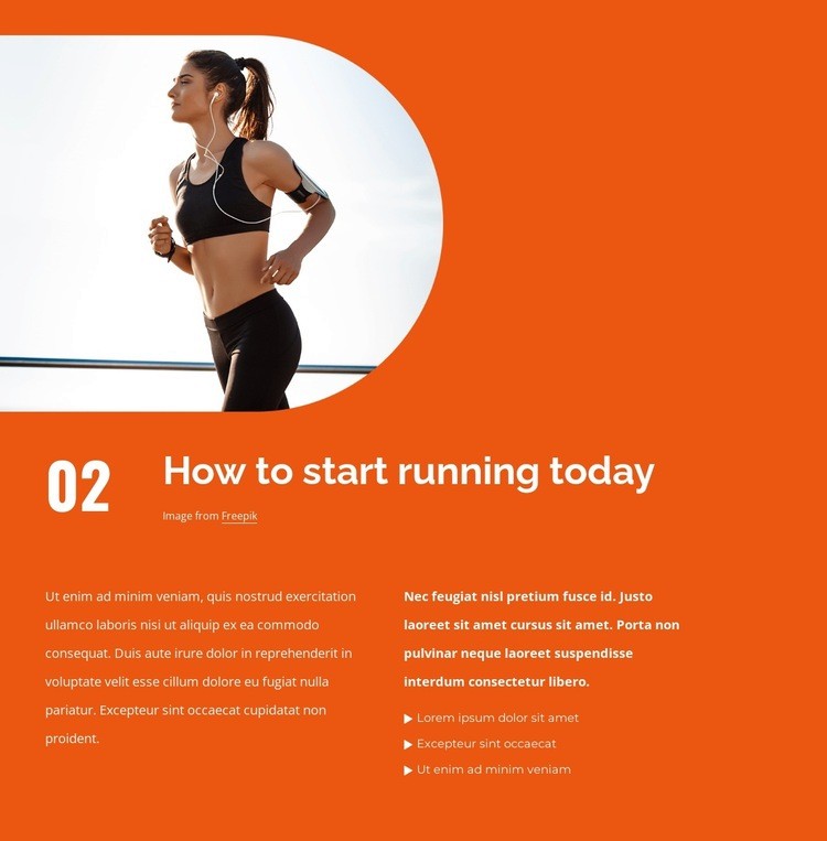 How to start running workouts Web Page Design