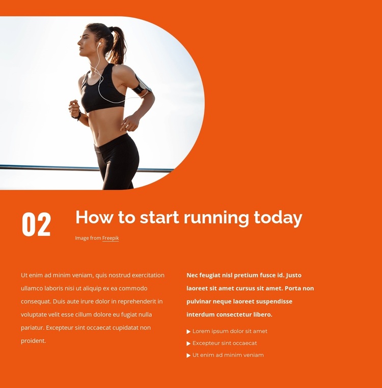How to start running workouts Website Design