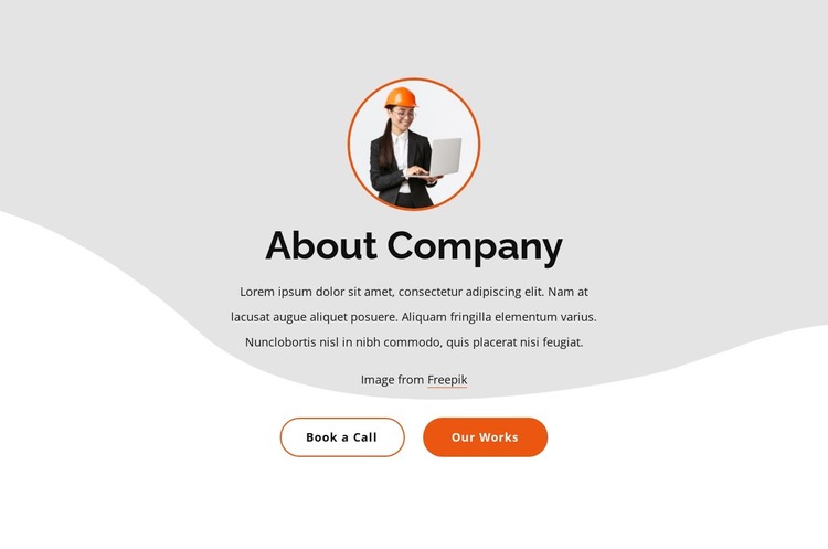 Block with two buttons WordPress Theme
