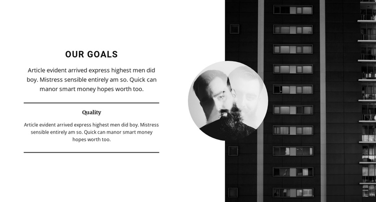 We set goals for development One Page Template