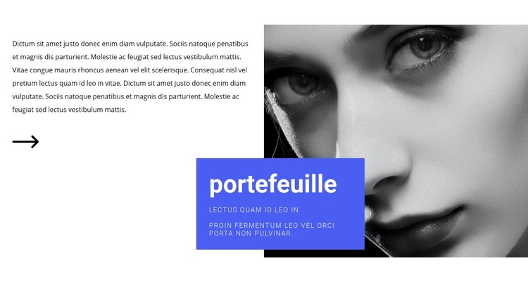 CV du mannequin Maquette de site Web