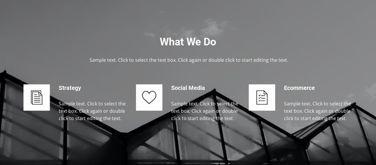 List of services in the background Homepage Design