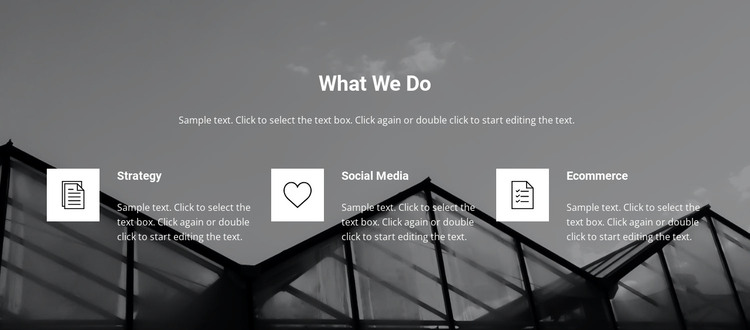 List of services in the background HTML Template