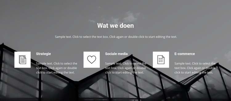 Lijst met services op de achtergrond HTML-sjabloon