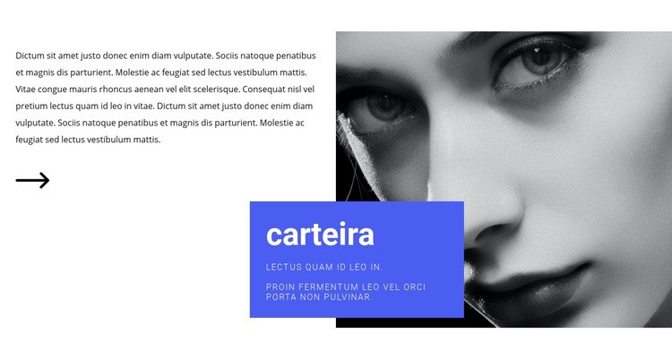 Currículo da modelo de moda Construtor de sites HTML