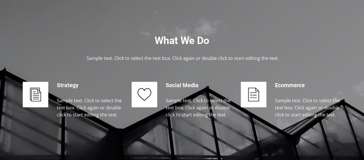 List of services in the background Squarespace Template Alternative