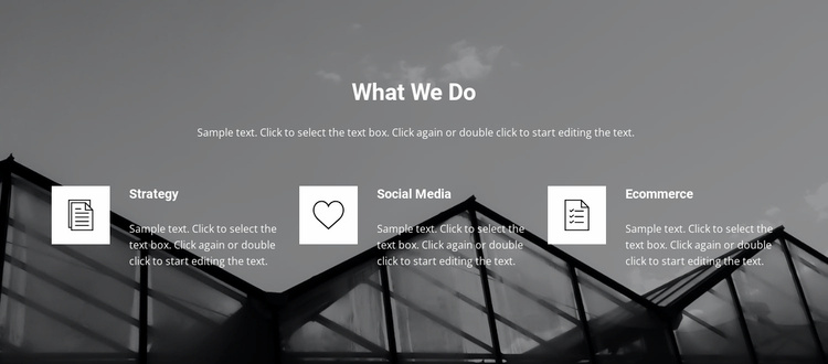 List of services in the background Website Template