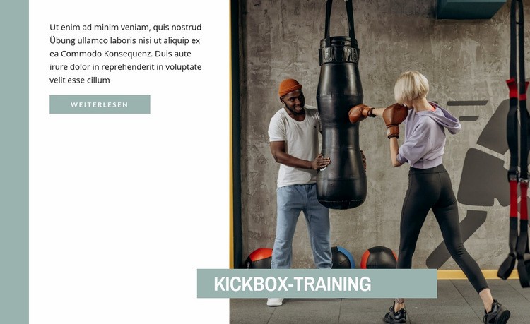 Kickbox-Training Eine Seitenvorlage
