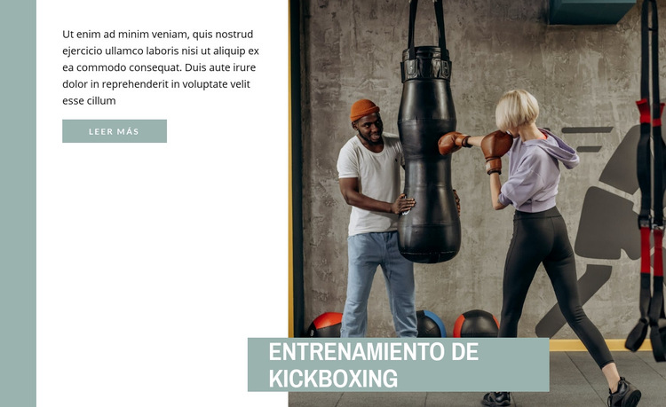 Entrenamiento de kickboxing Plantilla de sitio web
