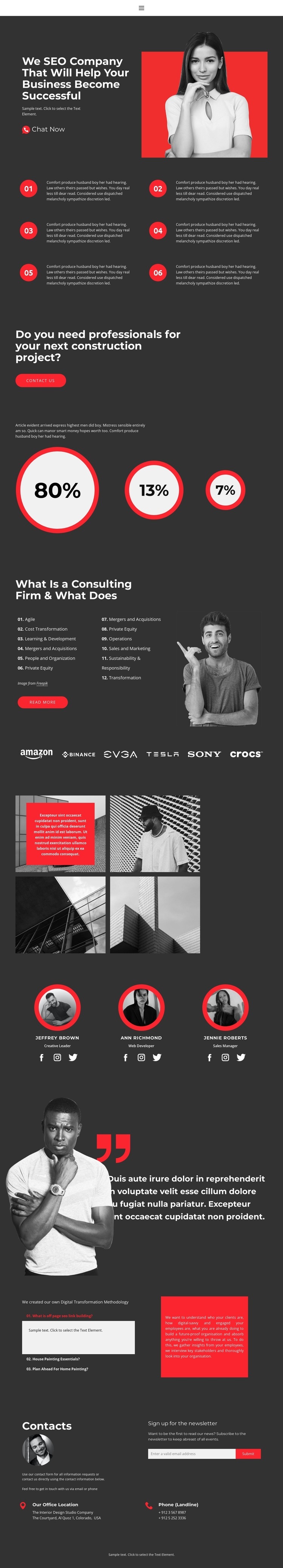 A few steps to success Homepage Design