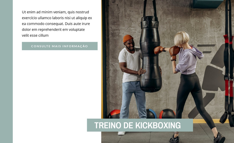 Treinamento de kickboxing Modelo de site