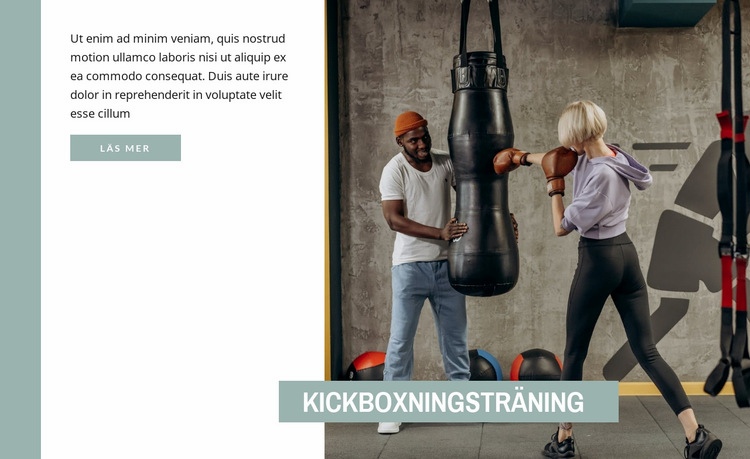 Kickboxningsträning Webbplats mall