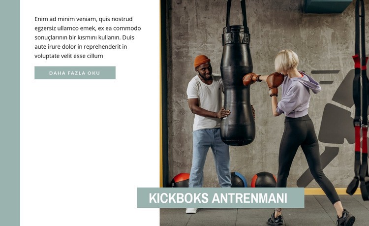Kickboks eğitimi Açılış sayfası