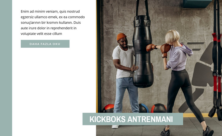 Kickboks eğitimi Web Sitesi Şablonu