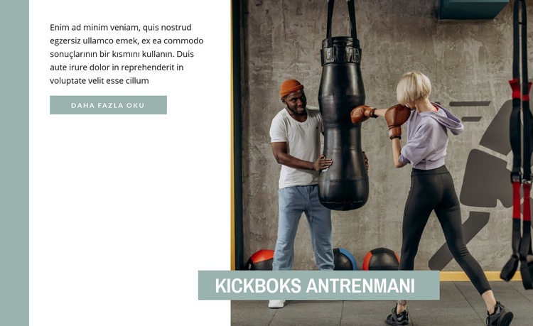 Kickboks eğitimi Web sitesi tasarımı