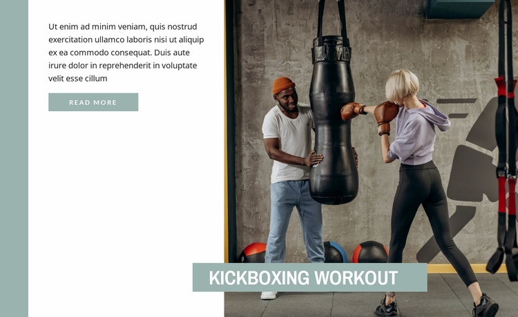 Kickboxing training Web Page Design