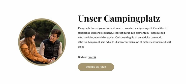 Unser Campingplatz Website Builder-Vorlagen