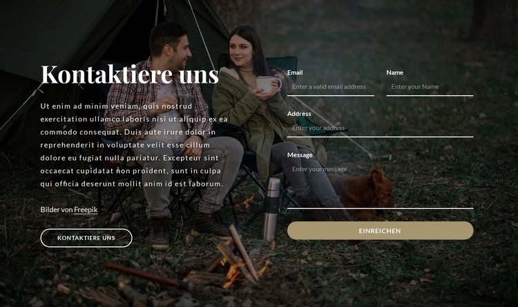 Kontaktieren Sie uns Block mit Bildhintergrund WordPress-Theme