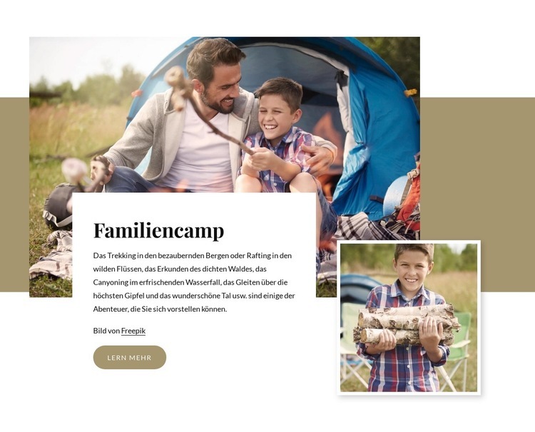 Familienlager Landing Page