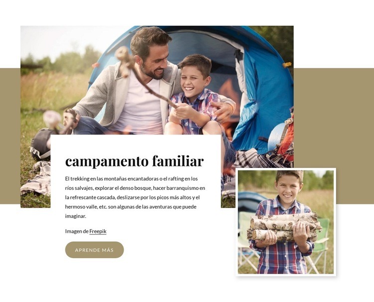 campamento familiar Diseño de páginas web