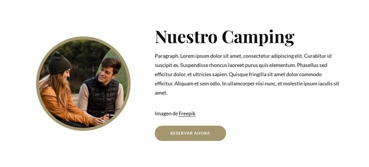 nuestro campamento Maqueta de sitio web