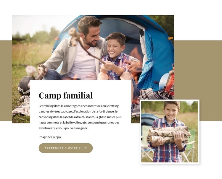 Camping familial Maquette de site Web