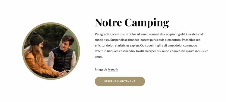 Notre camping Modèle d'une page