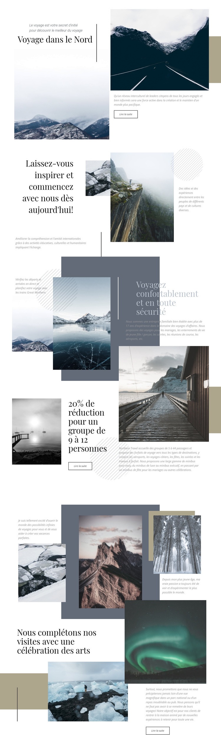 Voyage dans le Nord Page de destination