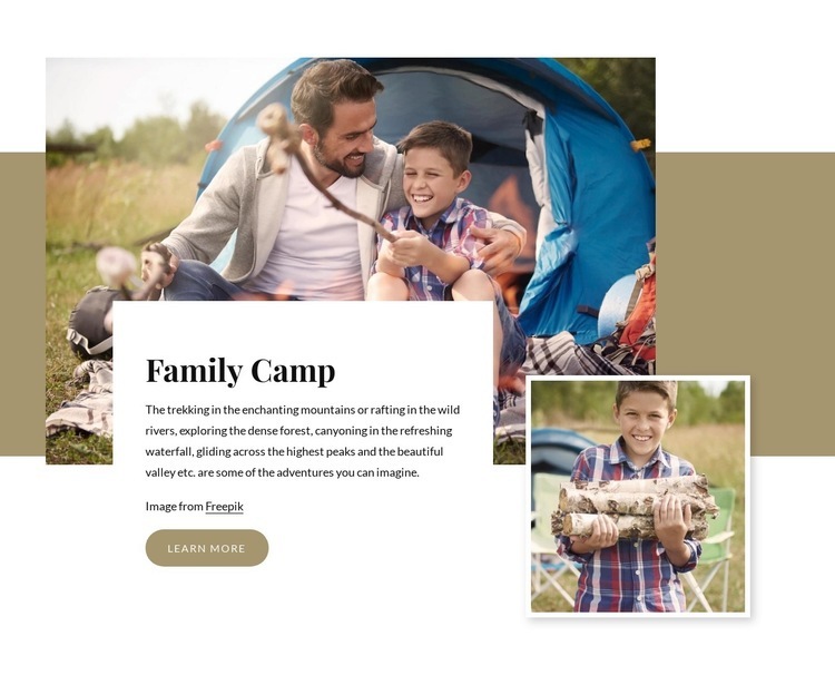 Family camp Homepage Design