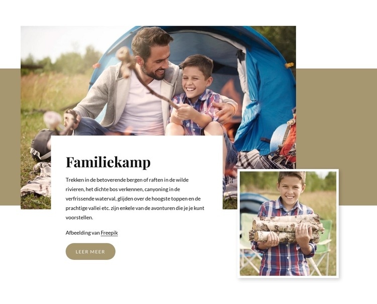Familie kamp Website ontwerp