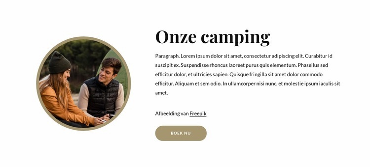 Onze camping Website ontwerp
