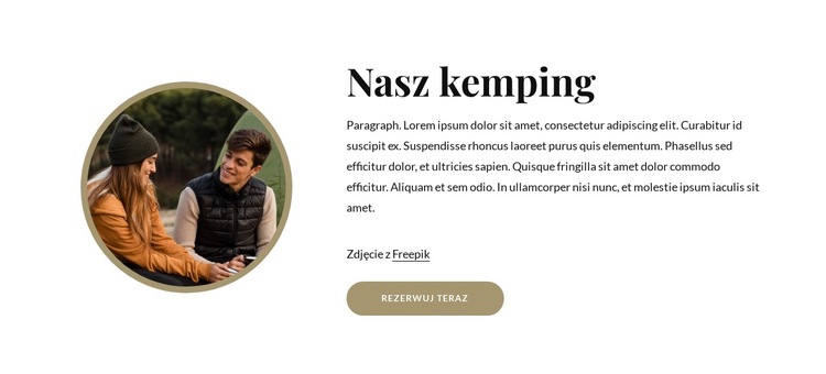 Nasz kemping Szablon witryny sieci Web