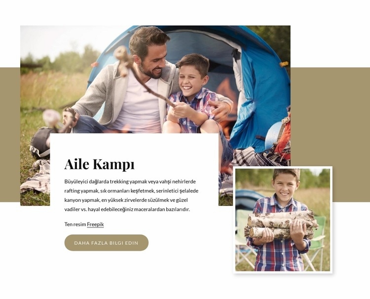Aile kampı Bir Sayfa Şablonu