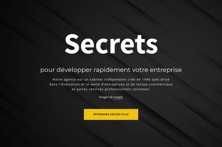 Les secrets de la croissance de votre entreprise Modèles de constructeur de sites Web