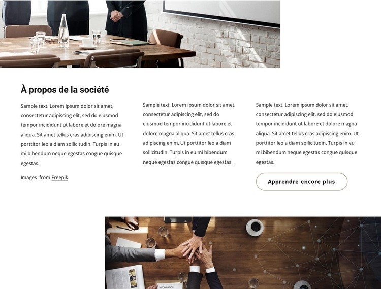 Un profil d'entreprise Maquette de site Web