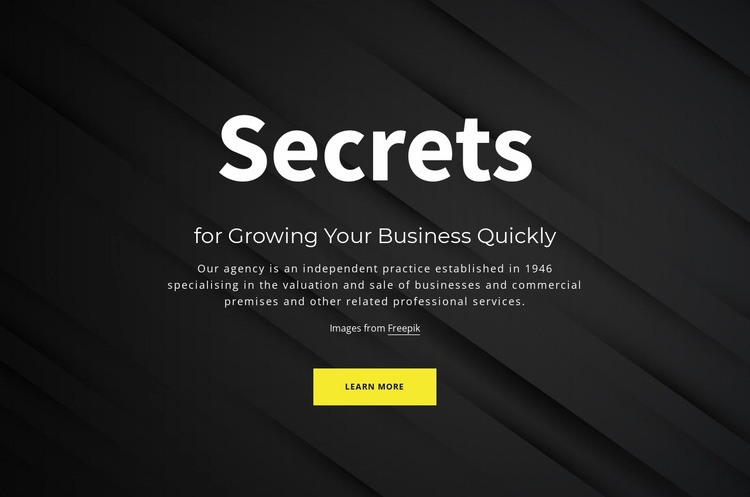 Secrets of growing your business Homepage Design