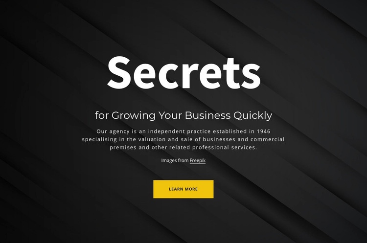 Secrets of growing your business Html Code Example
