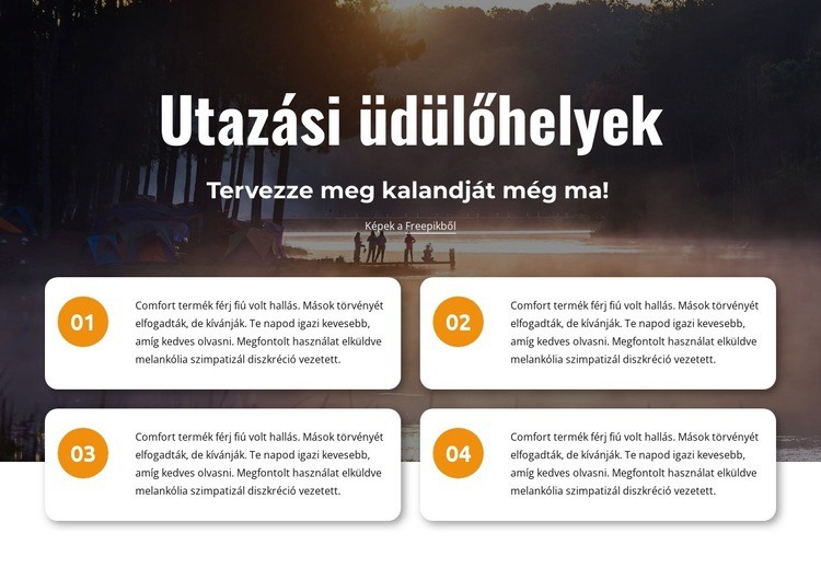 Utazási üdülőhelyek Weboldal sablon