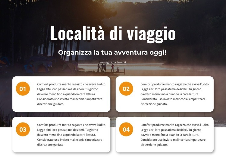 Località di viaggio Progettazione di siti web