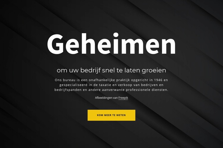 Geheimen van het laten groeien van uw bedrijf HTML5-sjabloon