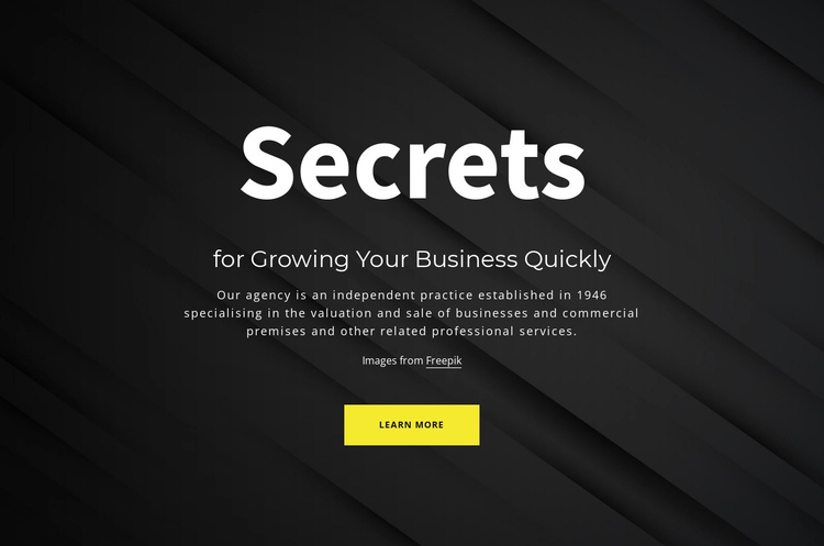 Secrets of growing your business One Page Template