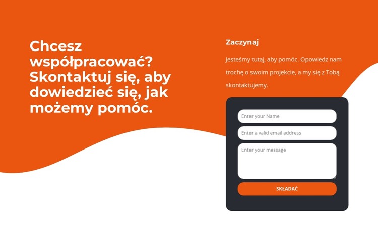 Skontaktuj się, aby dowiedzieć się, jak możemy pomóc Szablon HTML