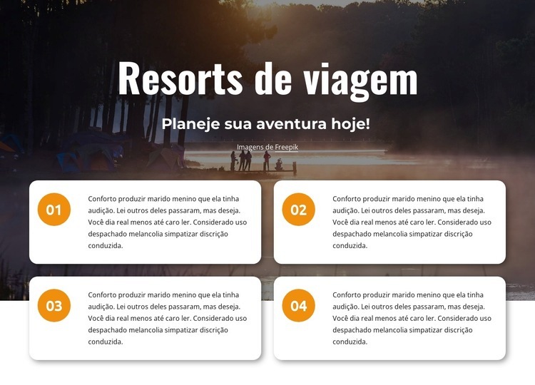 Resorts de viagem Design do site