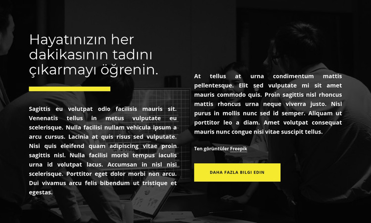 Hayatının her dakikasının tadını çıkar HTML Şablonu